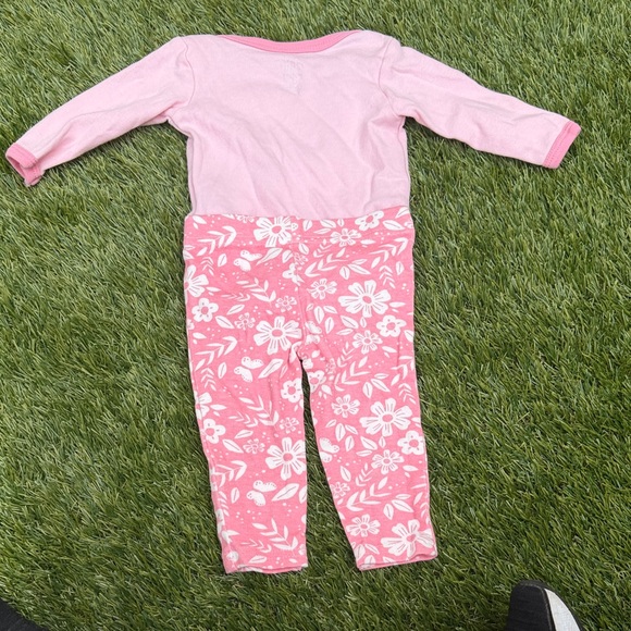 Pink & White leopard print baby Outfit & Pink butterfly top w/ pink floral pants - Picture 11 of 11